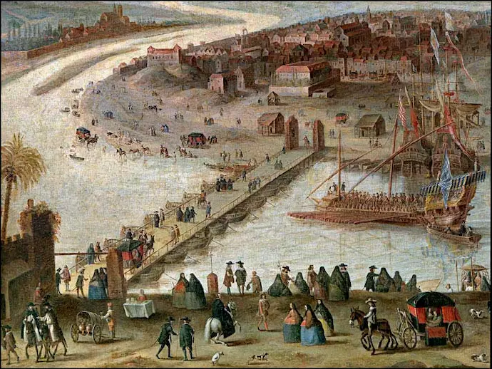 Puente de barcas. Sevilla